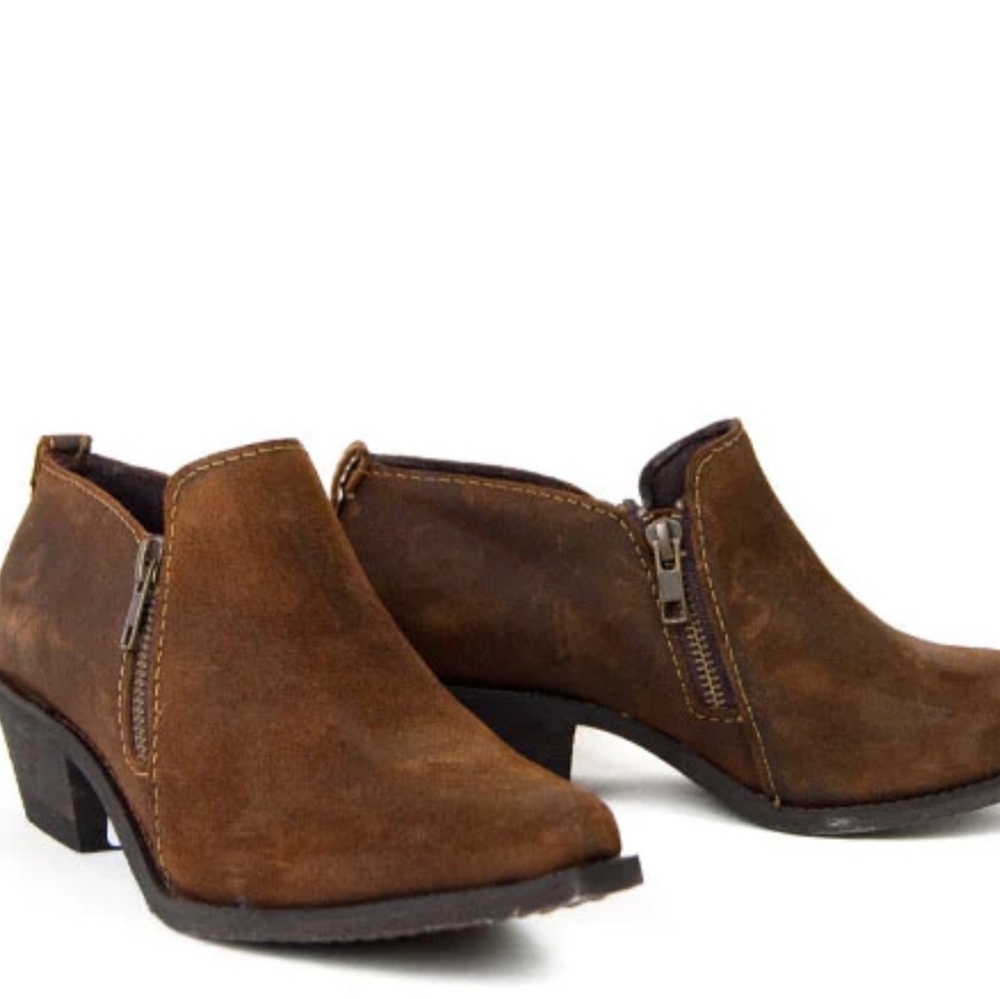 Laredo Ryder Brown Suede Ankle Western Boots Womens 9.5 - Picture 1 of 9